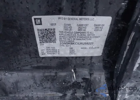 2018 Chevrolet Tahoe Lt из США, поврежденный, VIN 1GNSKBKC5JR259223